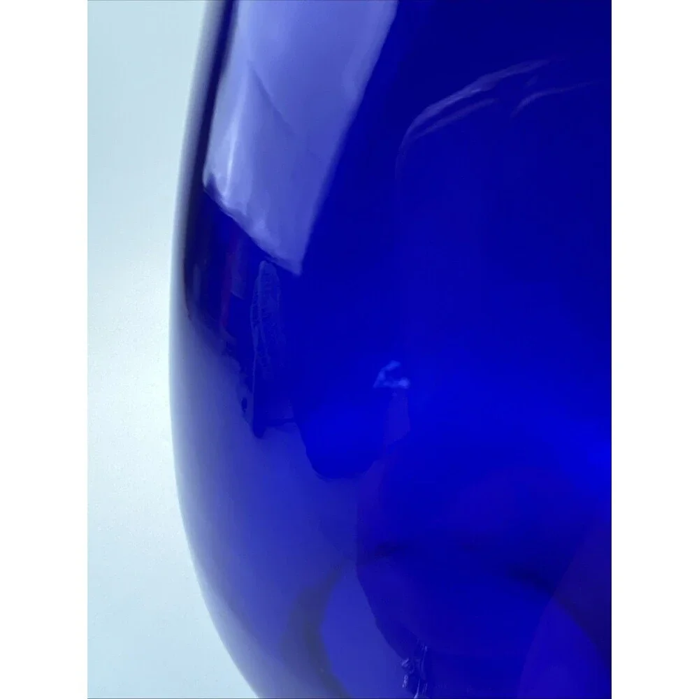 Cobalt Blue Glass Flower Vase 7.75